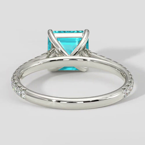 Paraiba Ring Asscher Cut 2 Carats