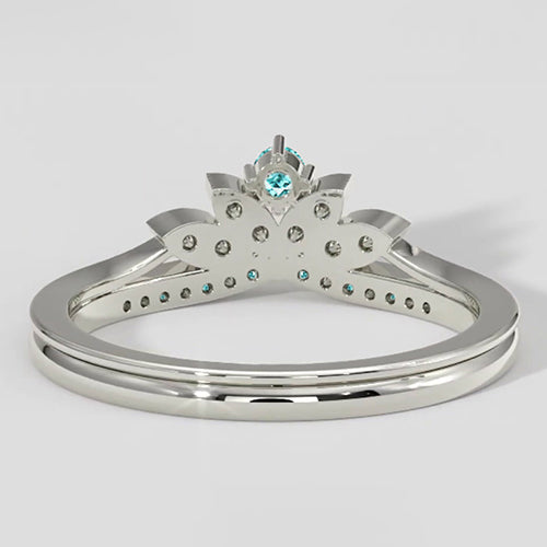 Paraiba Tourmaline & Diamond Crown Band Set