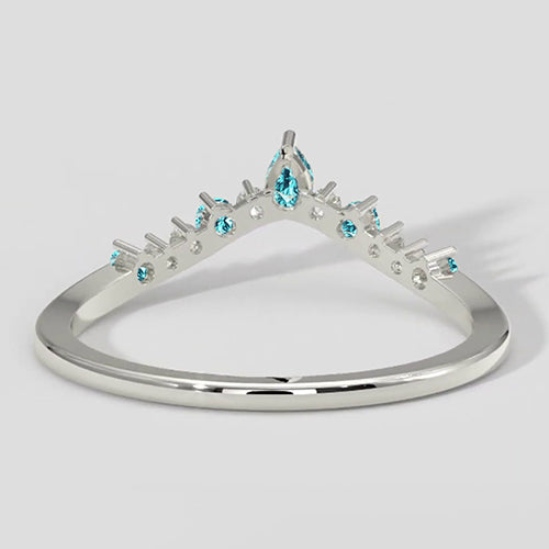 Paraiba Tourmaline & Diamond Wishbone Ring