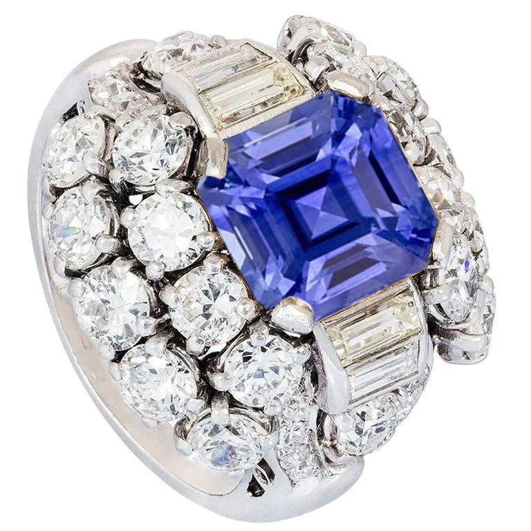 Parti Sapphire and Diamond Engagement Ring and Fitted Wedder – To Hold And  To Have