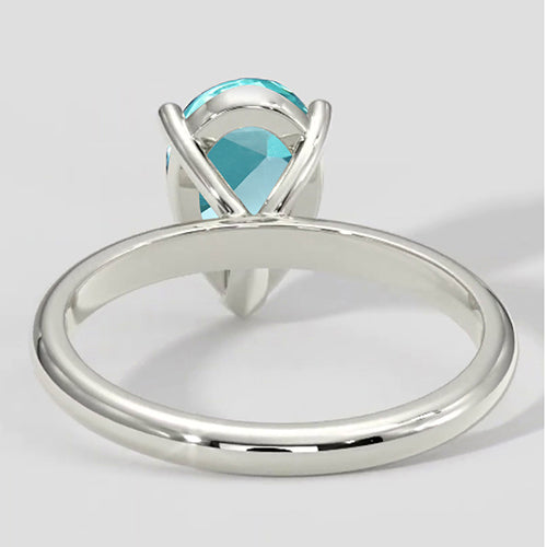 Pear Paraiba Ring Solitaire Setting