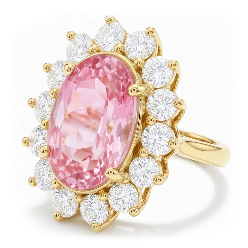 Pink Kunzite Designer Cocktail Ring