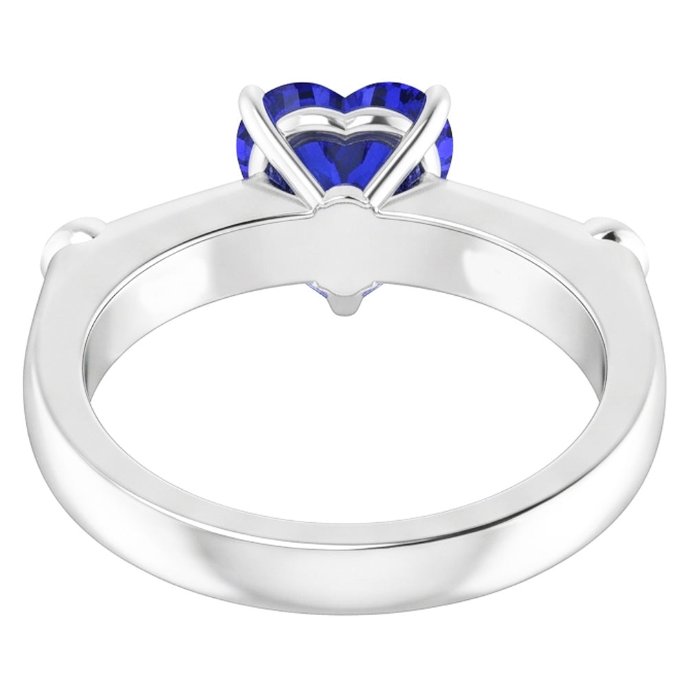 Princess & Round Natural Earth Mined Diamond Blue Sapphire Ring 3.50 Carats