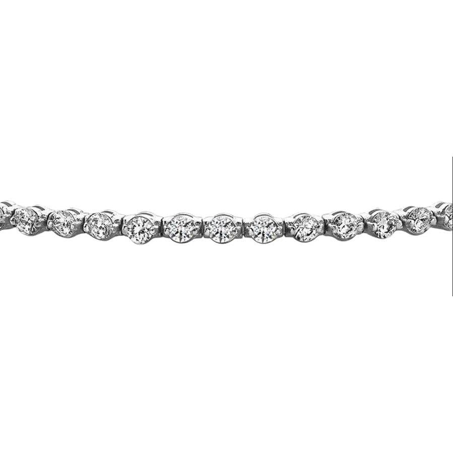 Prong Setting 4.20 Ct Round Cut Natural Earth Mined Diamonds Tennis Bracelet White Gold