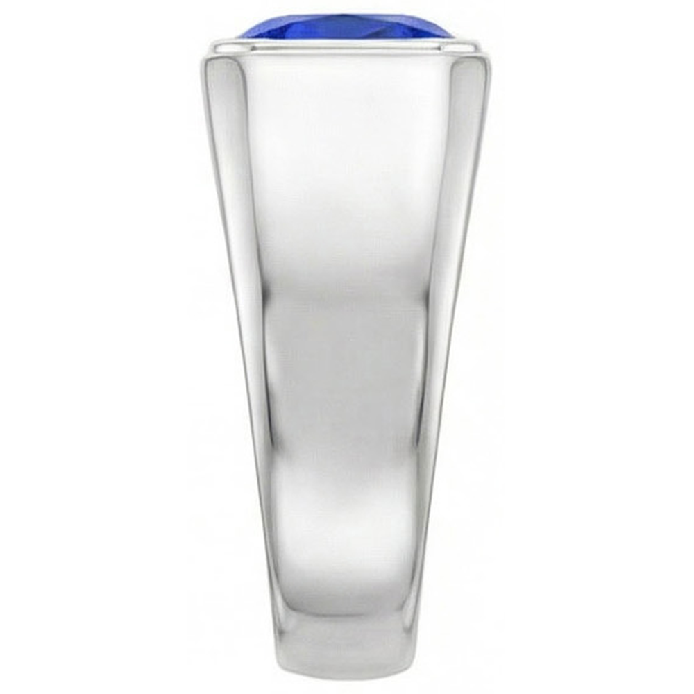 Natural Real (Not Lab Grown) Radiant Solitaire Men's Ring Gold Ceylon Sapphire Thick Shank 1 Carat