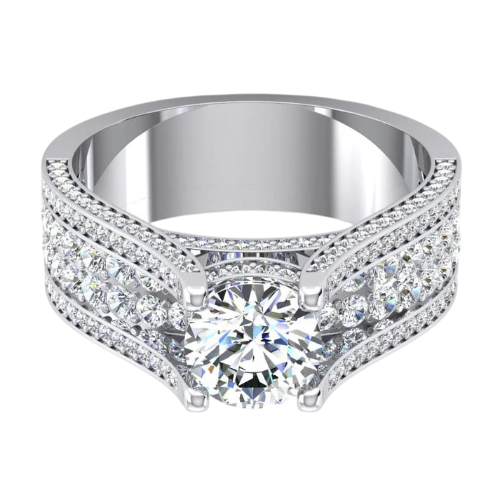 Real 4 Carats Ladies Natural Earth Mined Diamond Engagement Ring Gold 14K