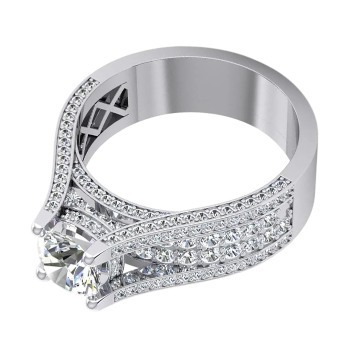 Real 4 Carats Ladies Natural Earth Mined Diamond Engagement Ring Gold 14K