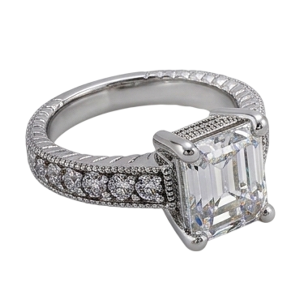 Real Natural Earth Mined Diamond Engagement Ring 1.50 Ct. Vintage Style White Gold 14K