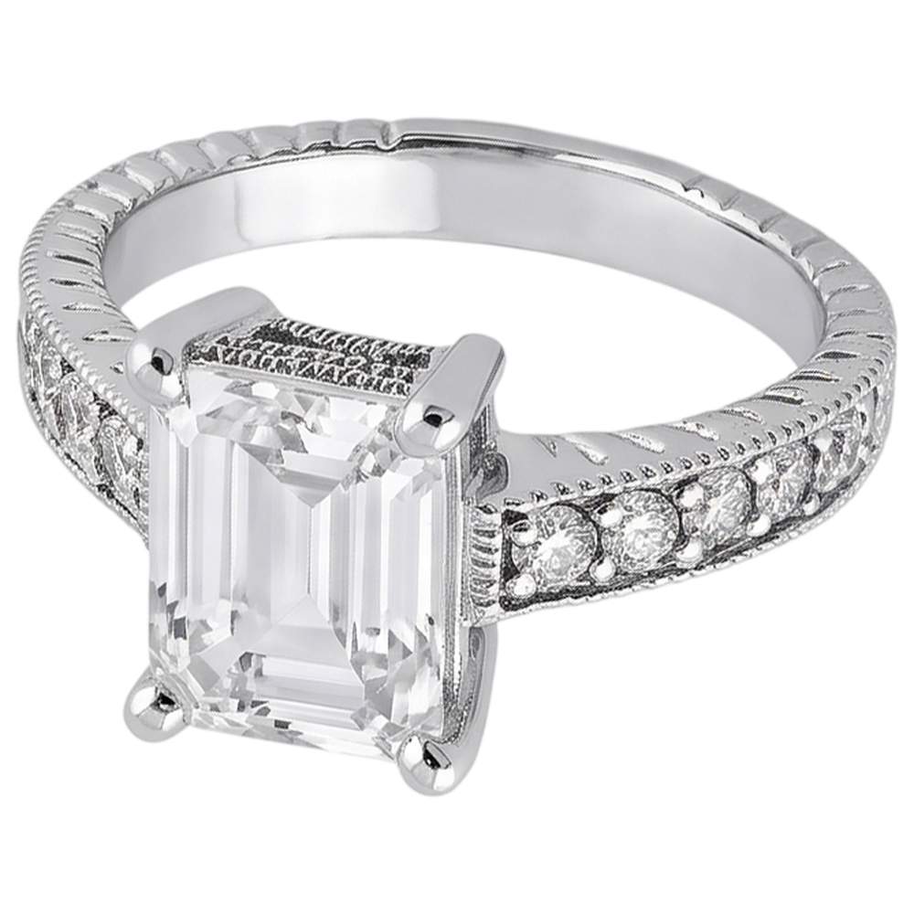 Real Natural Earth Mined Diamond Engagement Ring 1.50 Ct. Vintage Style White Gold 14K