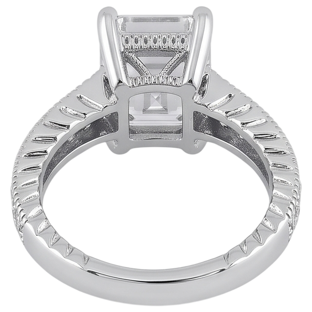 Real Natural Earth Mined Diamond Engagement Ring 1.50 Ct. Vintage Style White Gold 14K
