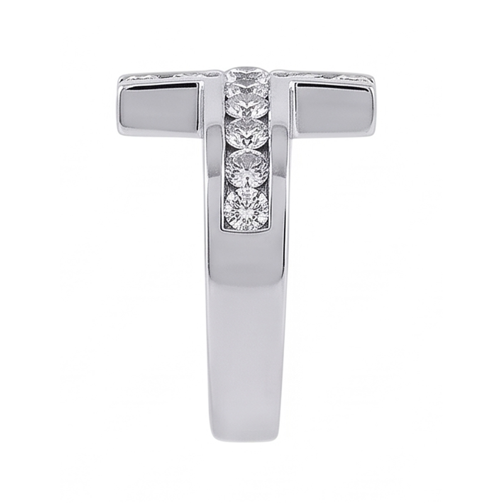 Real Natural Earth Mined Diamonds Cross Shape Engagement Fancy Ring 1.41 Ct. White Gold 14K