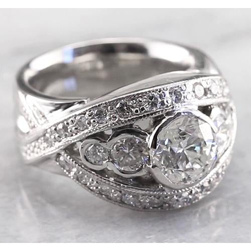 natural round diamond 1ct ring side angle