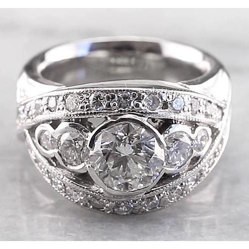 natural round diamond 1ct ring front view