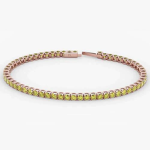 Real Yellow Diamond Tennis Bracelet