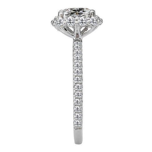 Real Diamond Round Old Mine Cut Halo Engagement Ring 5.50 Carats White Gold