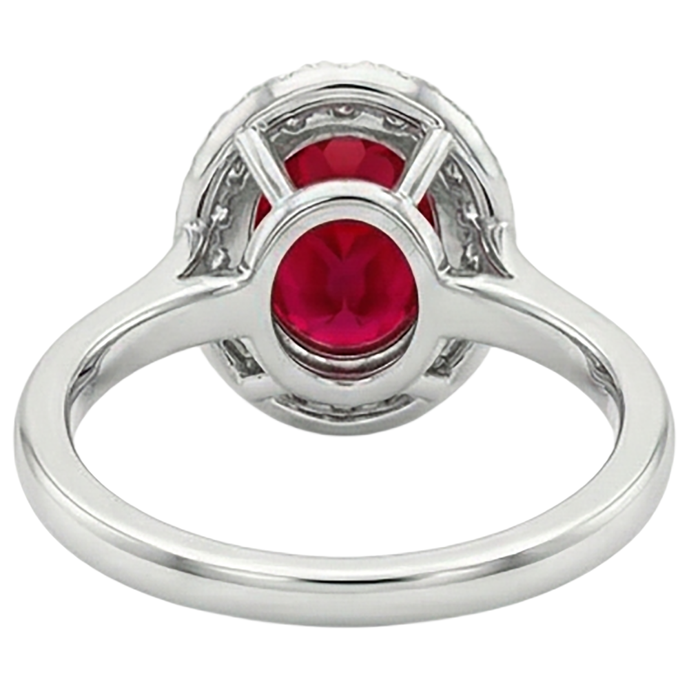 Red Ruby With Natural Earth Mined Diamonds 3.75 Ct Ring 14K Gold White New