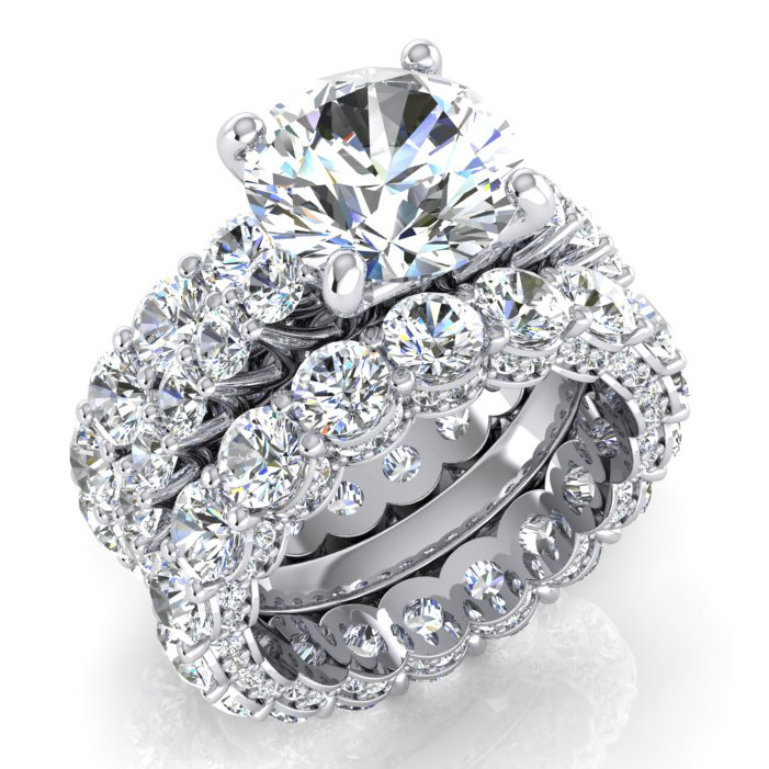 Ring and Eternity Band Insert Set Earth Mined Natural Real Diamond