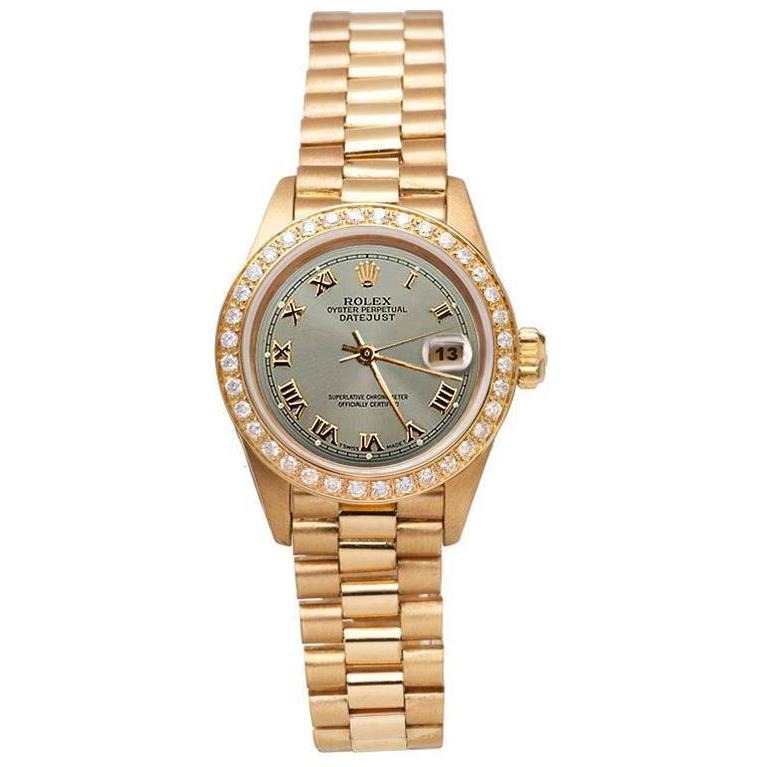 Watch President Style Bracelet Gray Roman Dial Yg Women