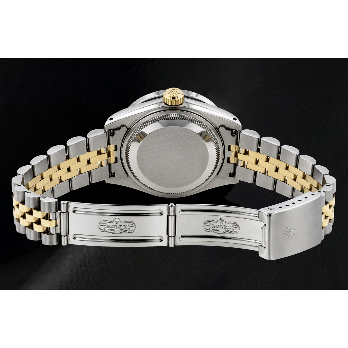 Rolex Datejust 6917 Lady 26mm Black String Diamond Dial Two Tone Watch