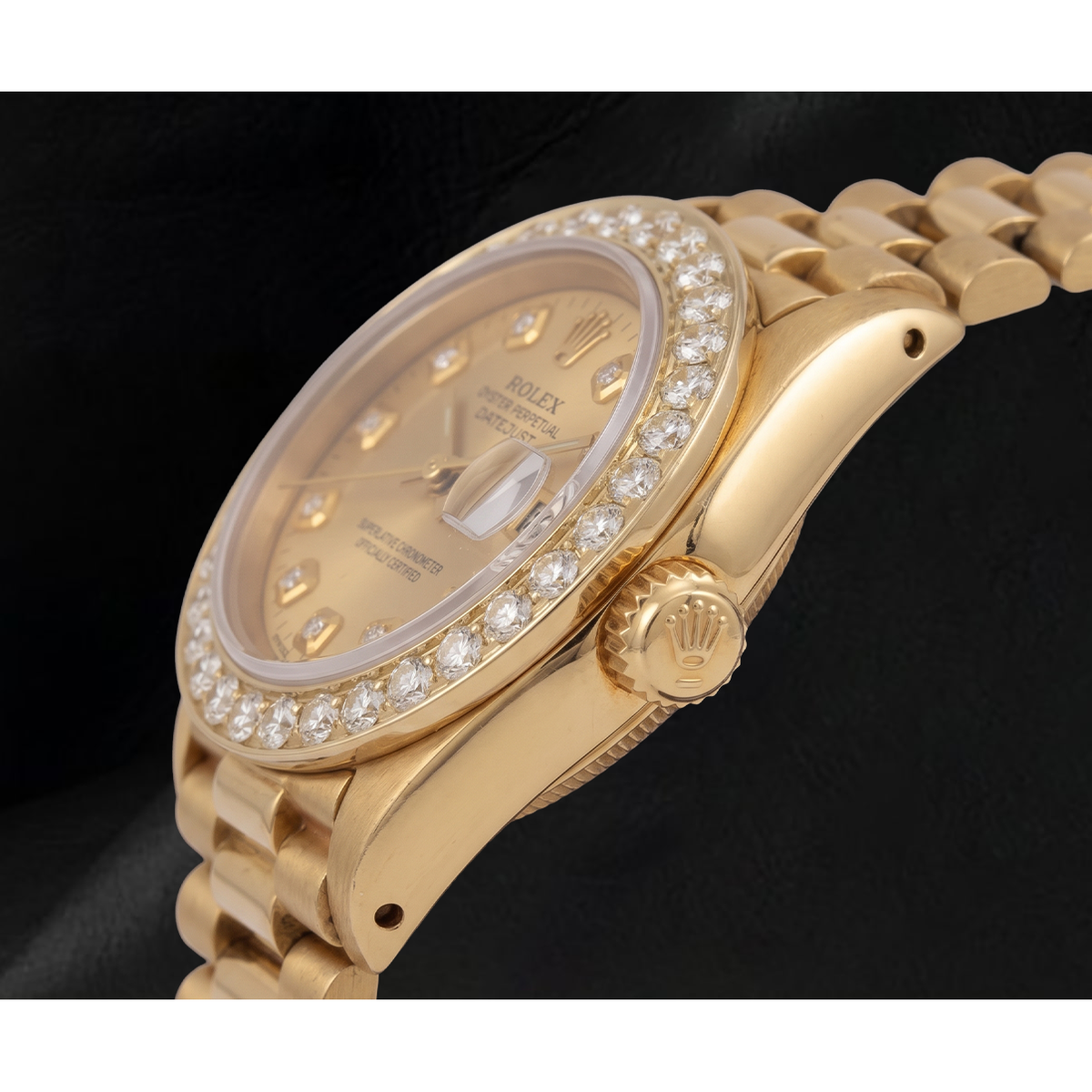 Rolex 26mm 6917 Champagne Diamond Dial Presidential Yellow Gold Watch 18K
