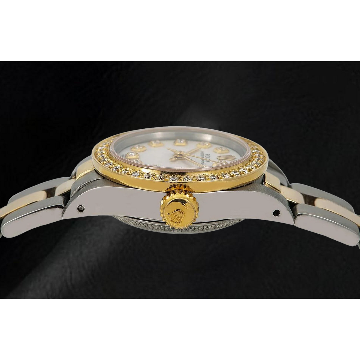 Rolex 6719 26 mm Two Tone Bracelet Mother Of Pearl Diamond Dial Ladies Watch
