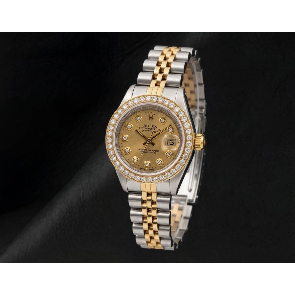 Rolex 6917 Datejust 26mm Champagne Diamond Dial Two Tone Watch