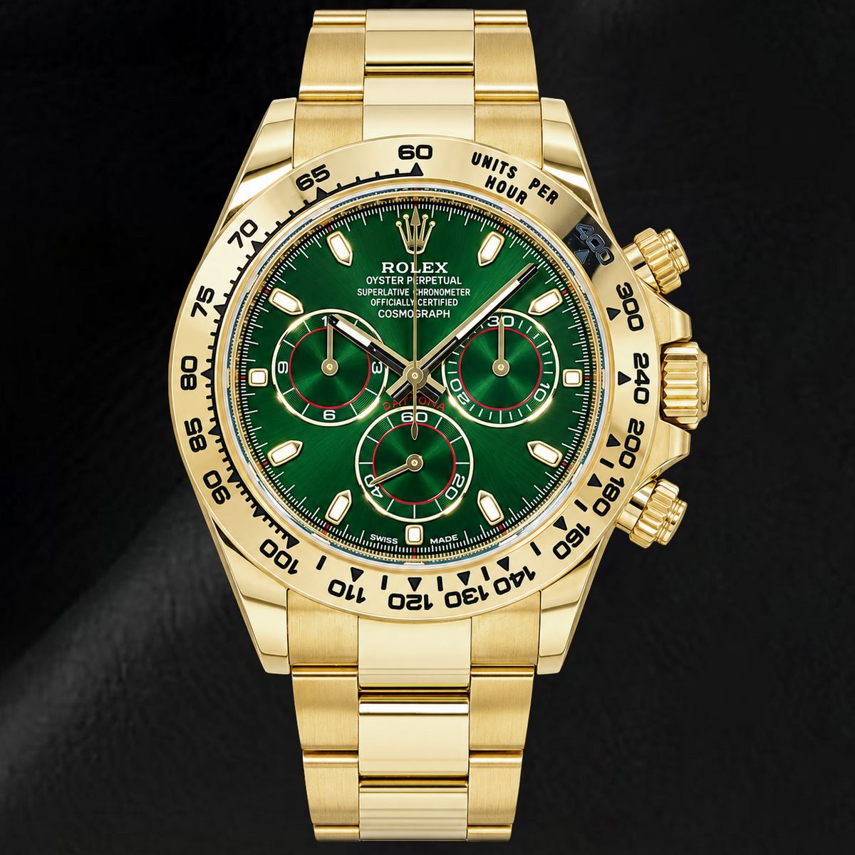 Rolex Cosmograph Daytona 116508 40mm Green Luminous Dial Yellow Gold Watch