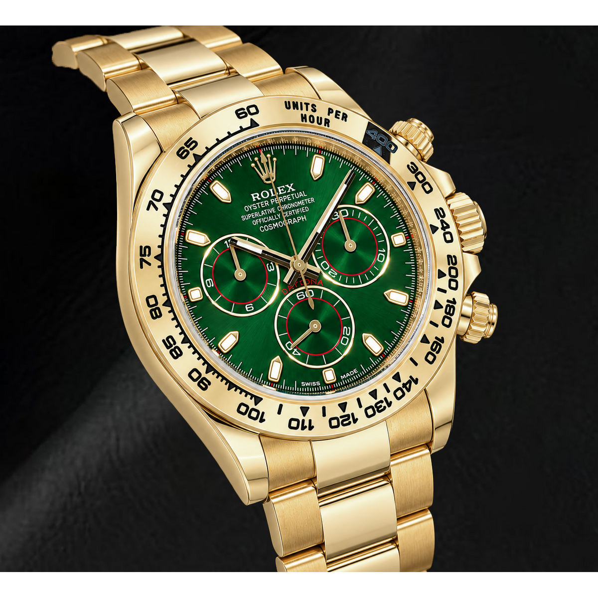 Rolex Cosmograph Daytona 116508 40mm Green Luminous Dial Yellow Gold Watch