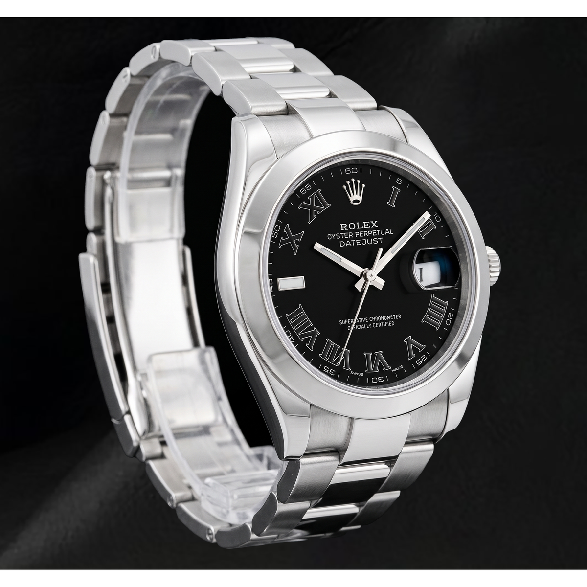Rolex Datejust 116300 41mm Black Roman Dial Stainless Steel Watch