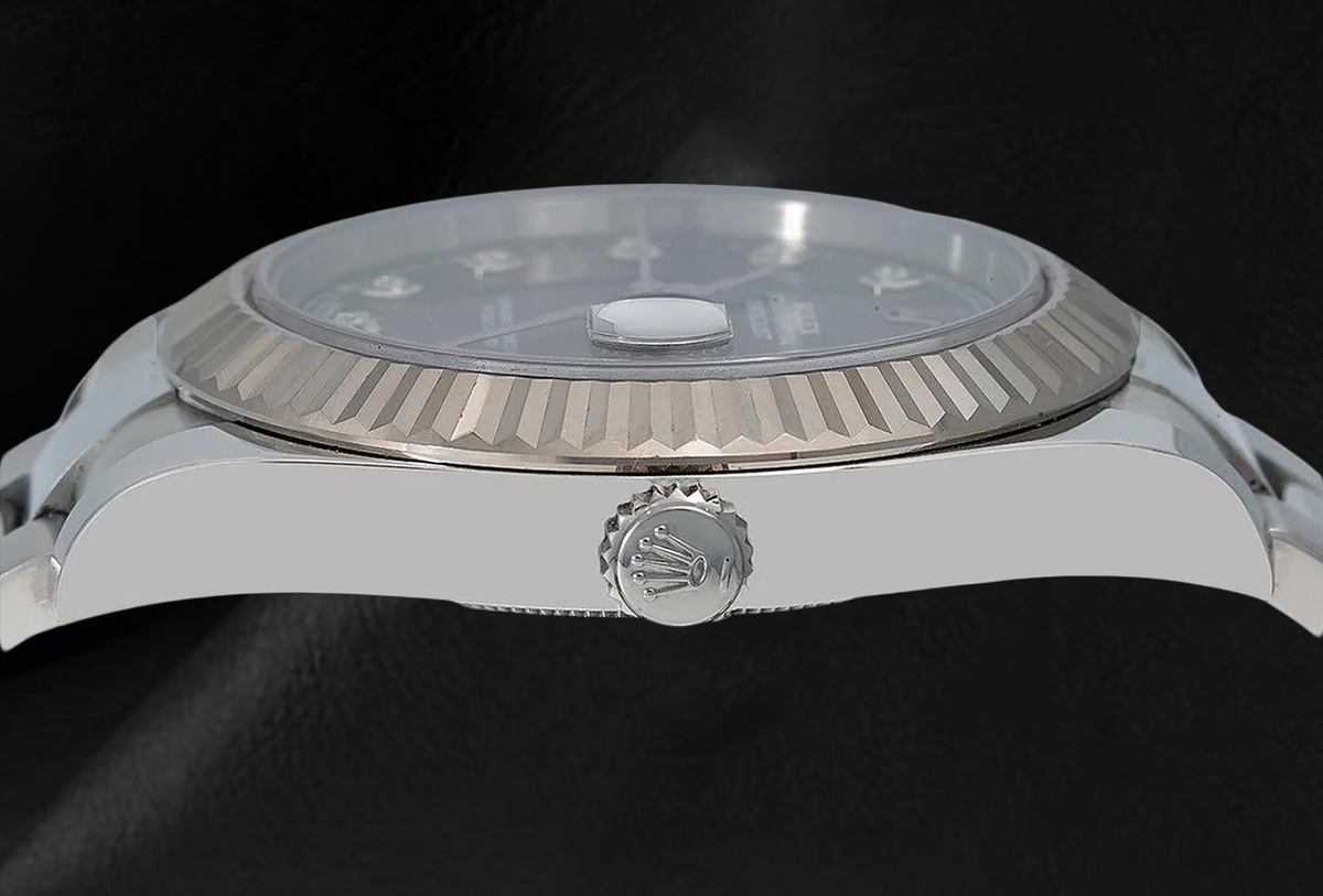 Rolex Datejust 116334 41mm Gray Diamond Dial Stainless Steel Oyster Bracelet Watch
