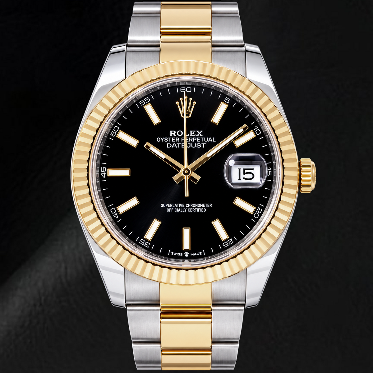 Rolex Datejust 126333 41mm Black Luminous Dial Two Tone Watch