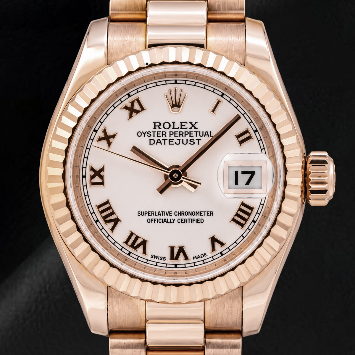 Rolex Datejust 179175 26mm Pink Roman Dial Rose Gold Watch