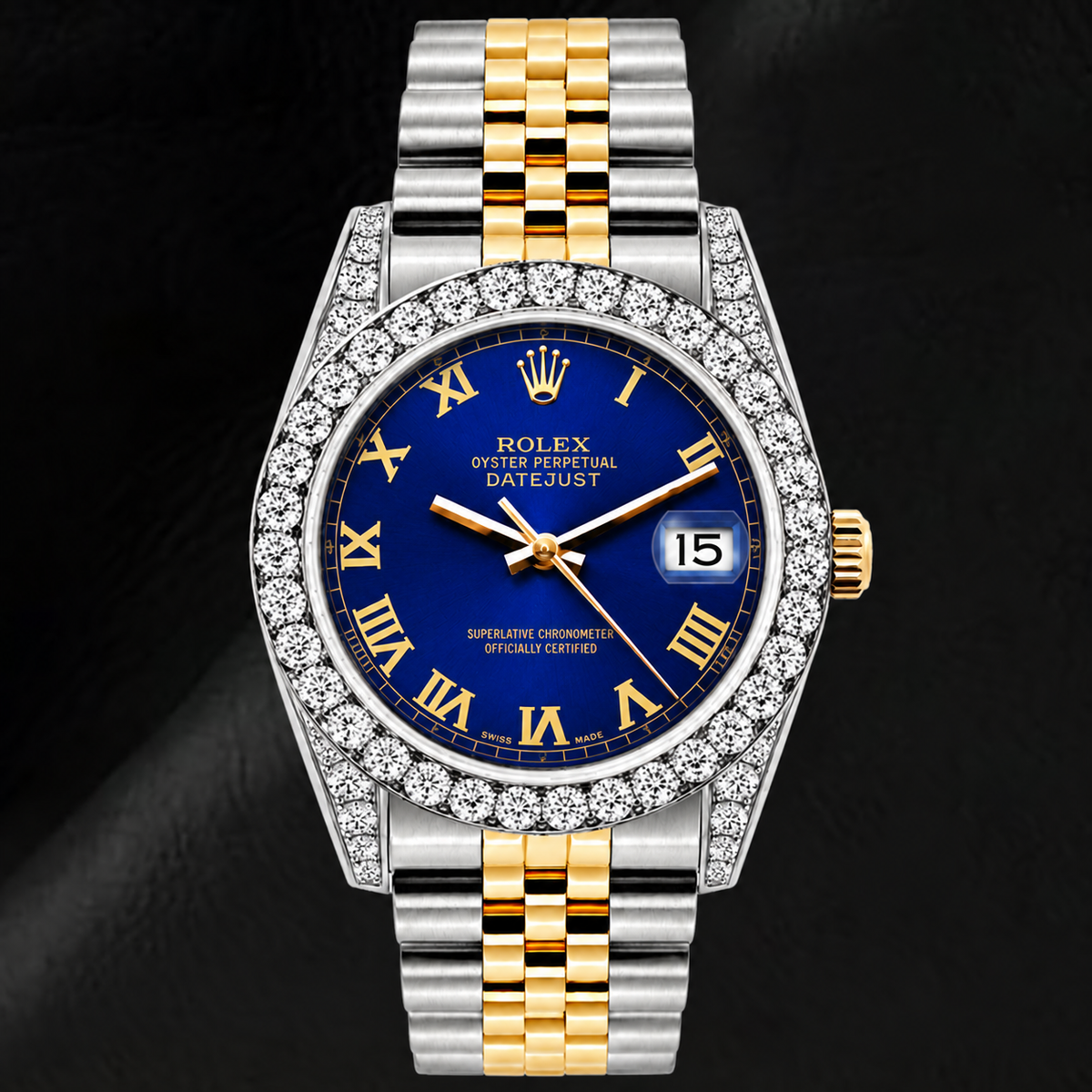 Rolex Datejust 26mm 69173 Blue Diamond Dial Two Tone Jubilee Bracelet Watch