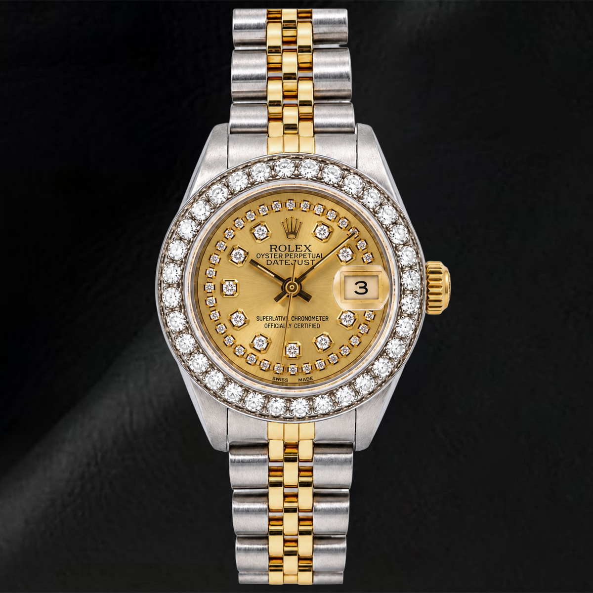 Rolex Datejust 26mm 6917 Champagne String Diamond Dial Two Tone Jubilee Bracelet Watch