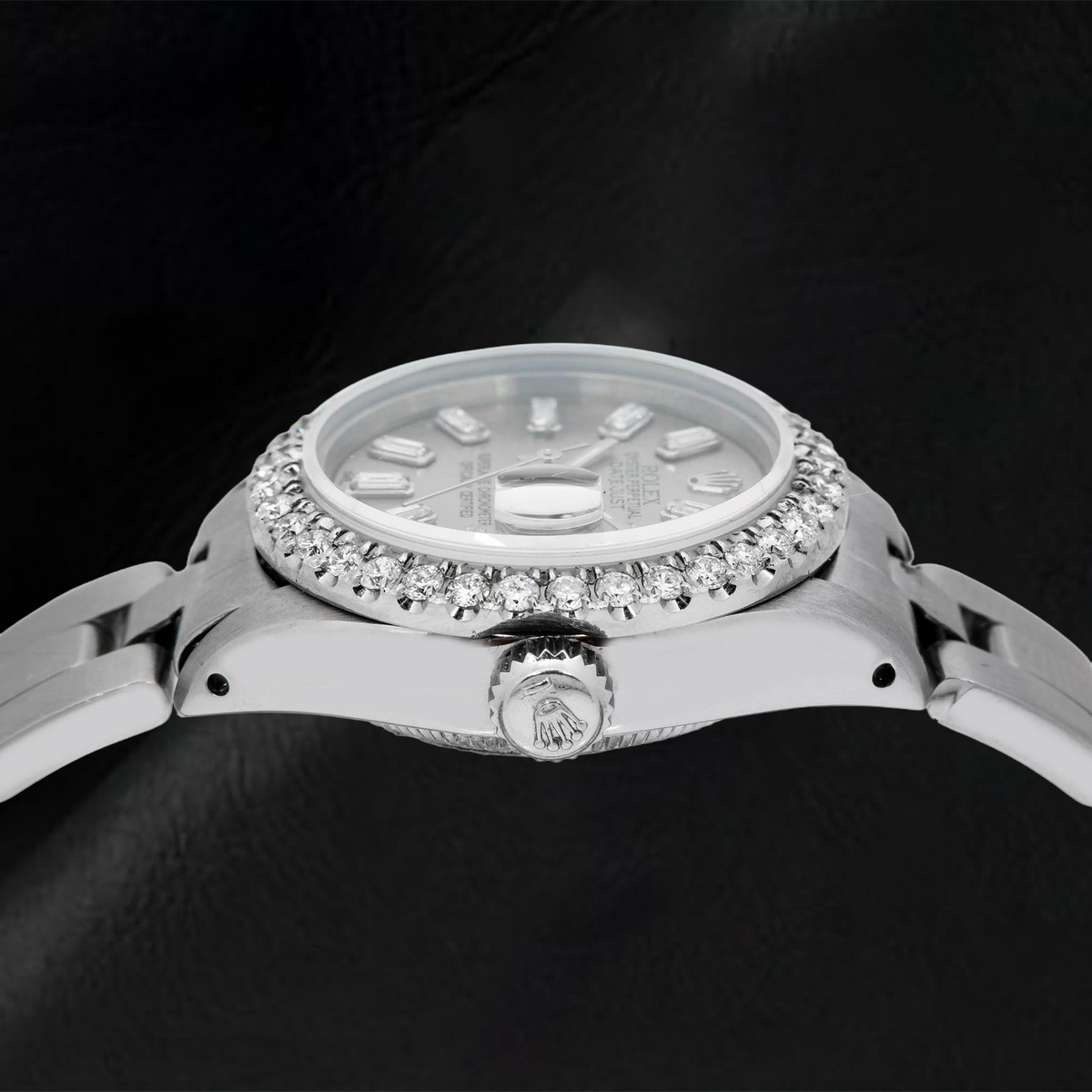 Rolex Datejust 69160 26mm Gray Diamond Stainless Steel Watch