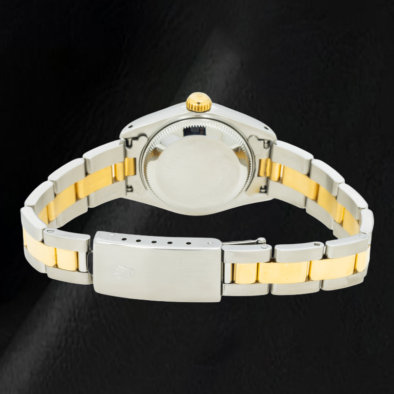 Rolex Datejust 69173 26mm Champagne Roman Factory Diamond Dial Two Tone Oyster Bracelet Watch