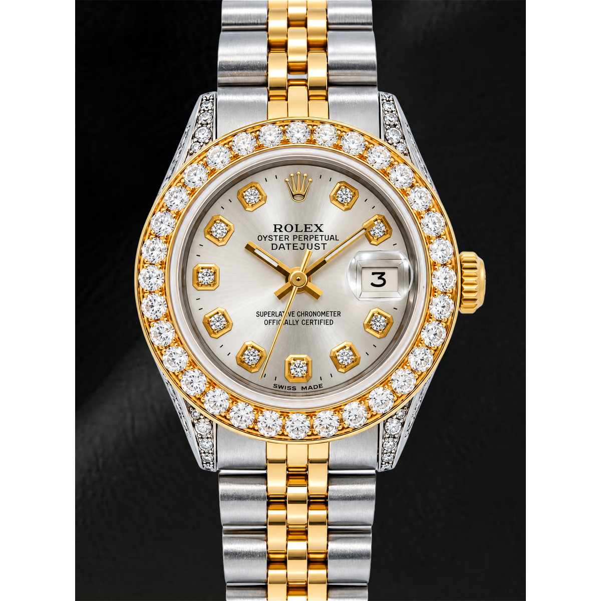 Rolex Datejust 69173 26mm Silver Diamond Dial Two Tone Jubilee Bracelet Watch