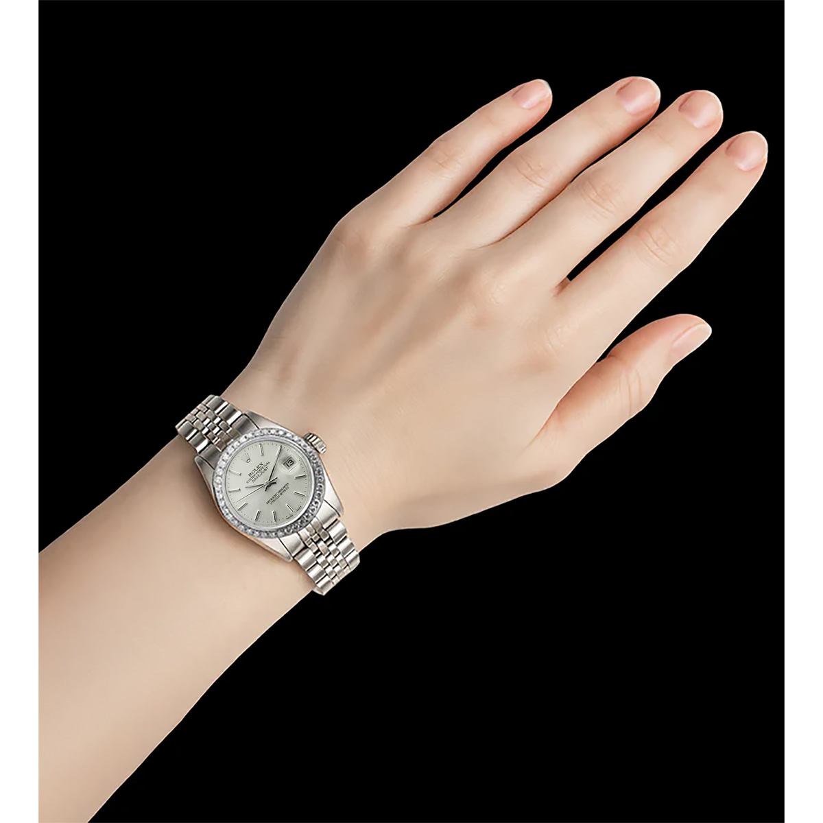 Rolex Datejust Lady Watch Stainless Steel Diamond Bezel White