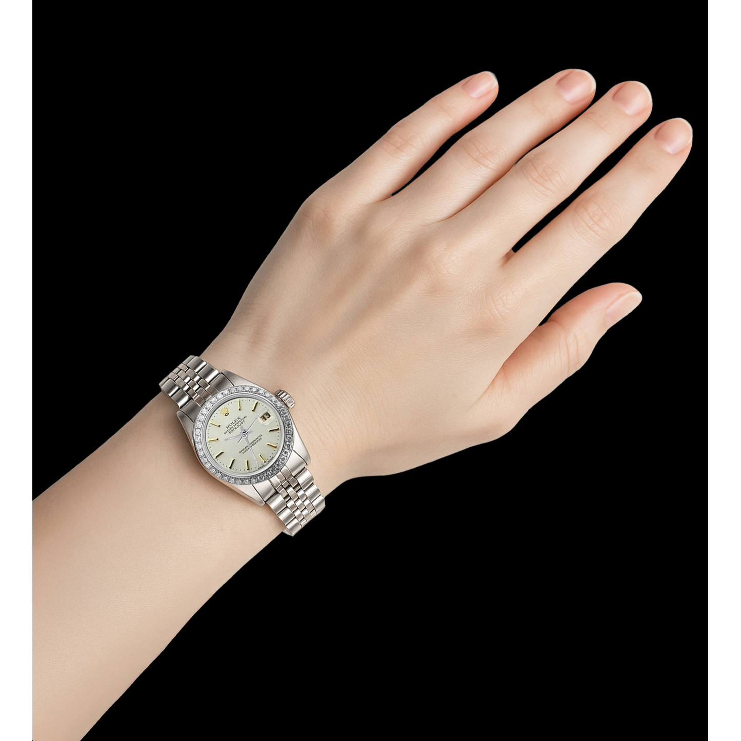 Rolex Datejust Lady Watch Stainless Steel Diamond Bezel White P2