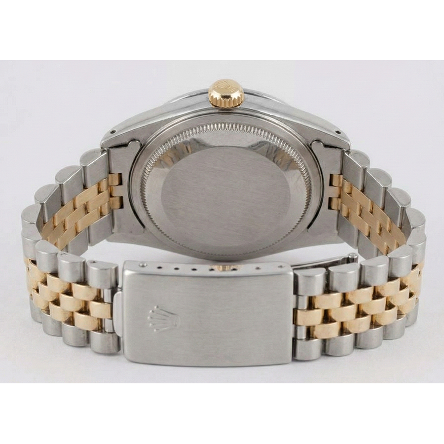 Rolex Datejust Watch Two Tone Men Channel Bezel Diamond