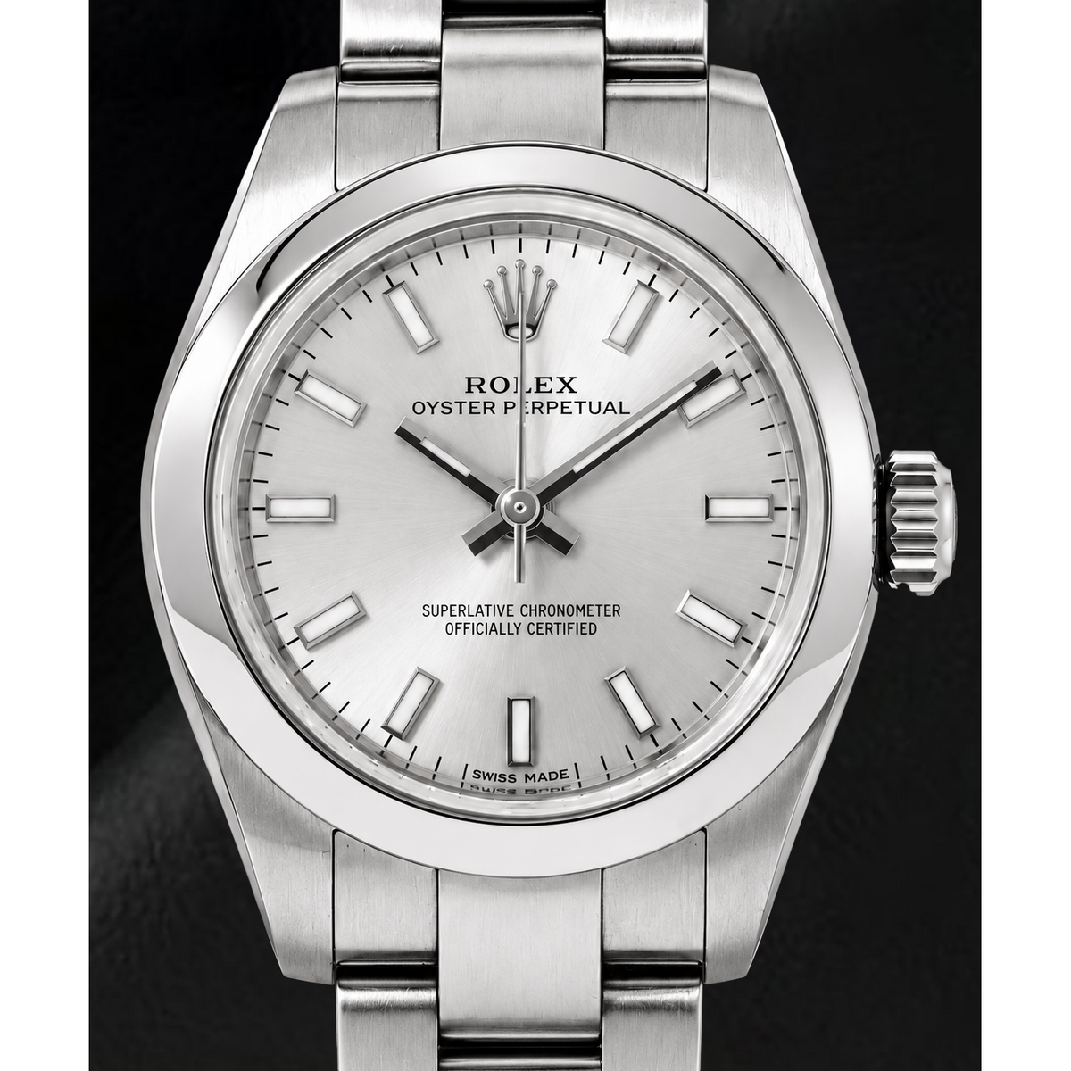 Rolex Oyster Perpetual 176200 26mm Silver Luminous Dial Stainless Steel Watch