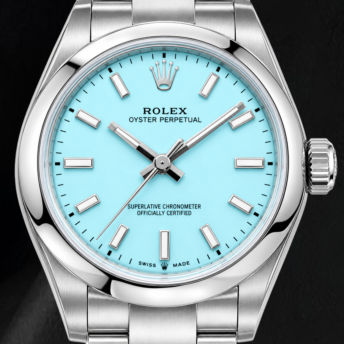 Rolex Oyster Perpetual 277200 31mm Blue Stick Dial Stainless Steel Watch