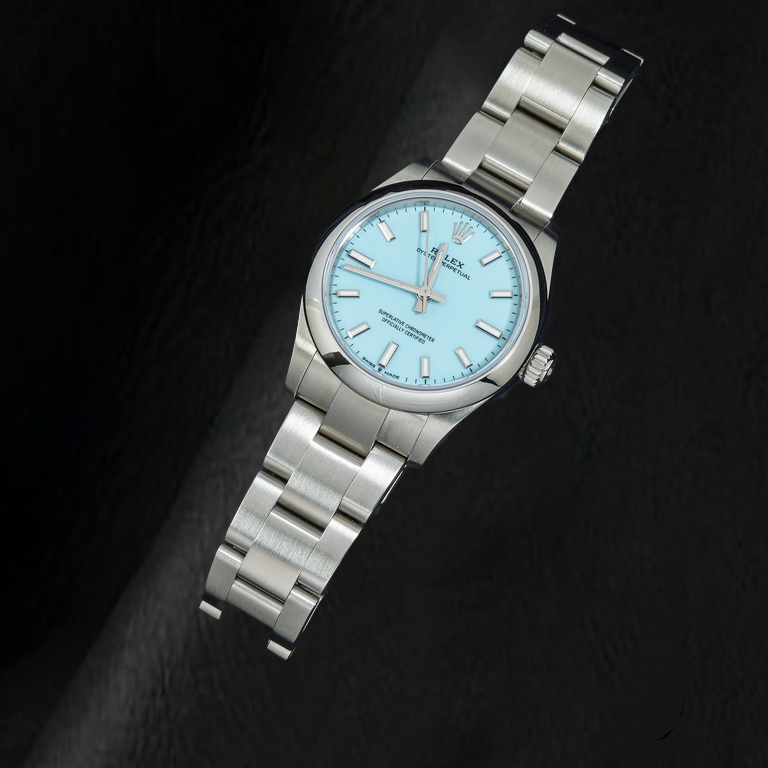 Rolex Oyster Perpetual 277200 31mm Blue Stick Dial Stainless Steel Watch