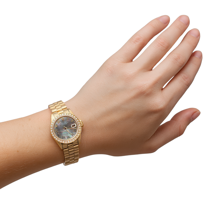 Rolex Presidential Style Lady Watchy Mop Roman Dial Diamond Bezel