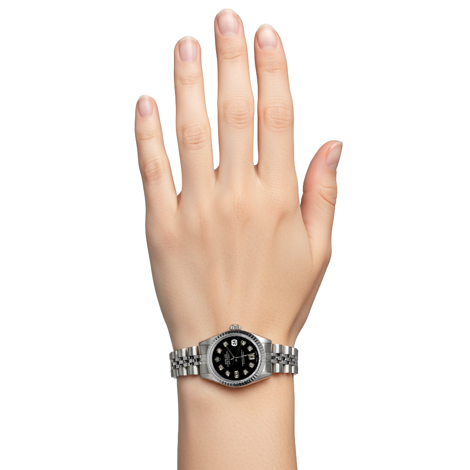 Rolex Stainless Steel Jubilee Bracelet Diamond Dial Datejust Watch