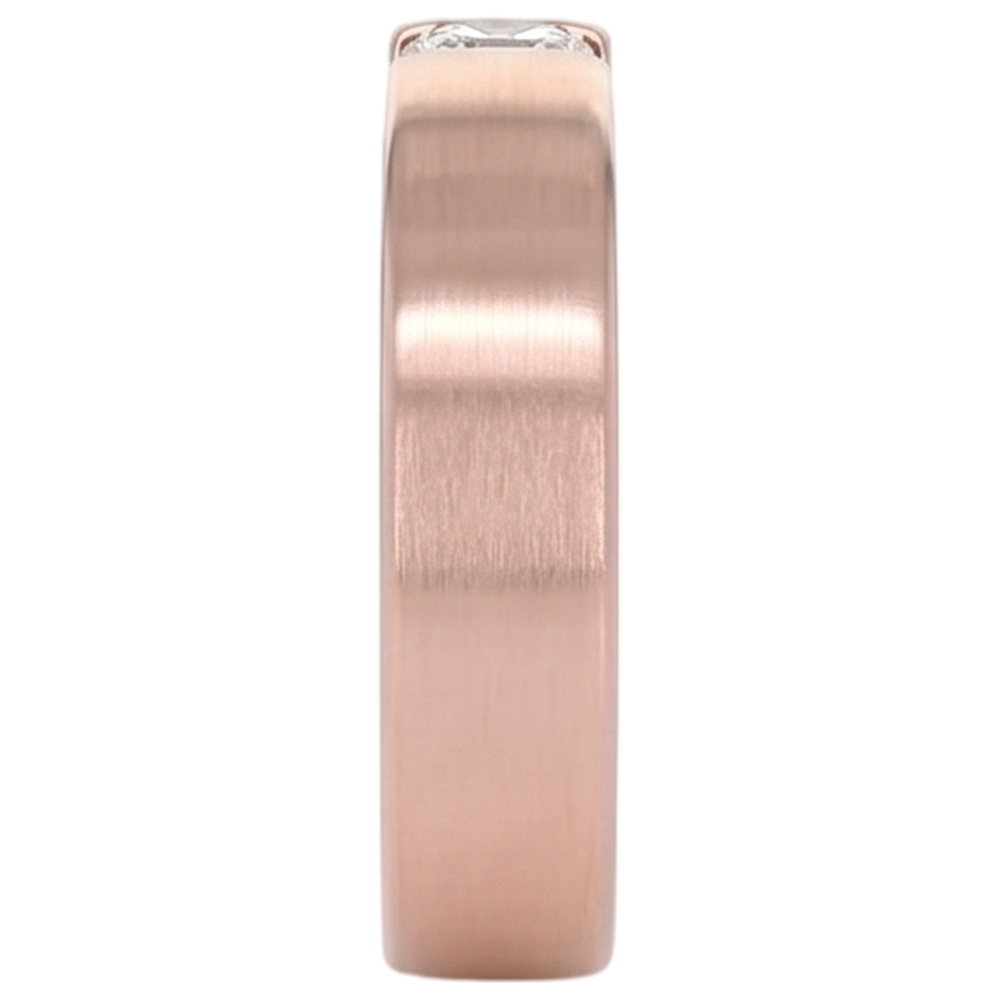 Rose Gold 10K Tension Set Round Men's Ring 0.75 Carats Diamond