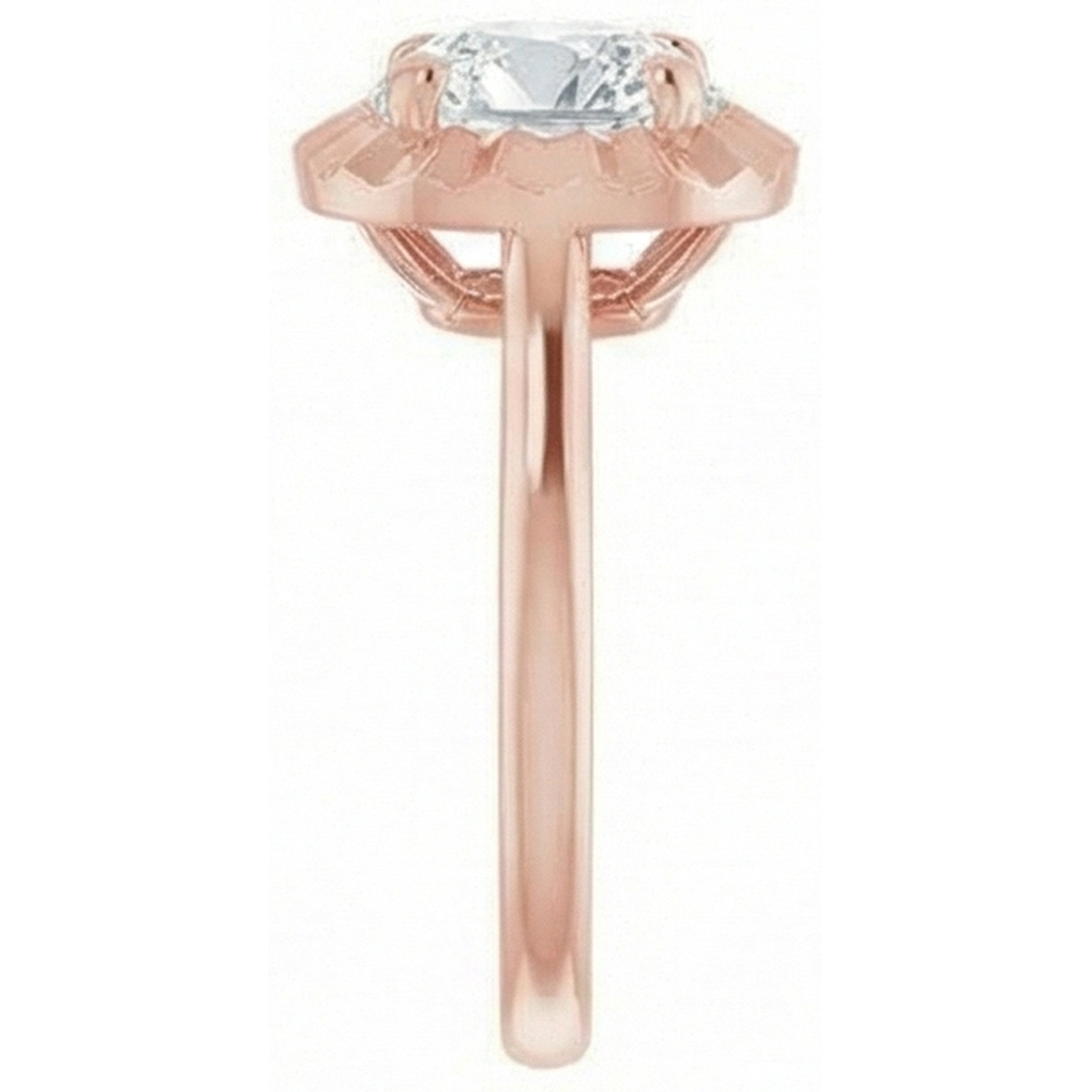 Rose Gold 4 Carat Cushion Natural Earth Mined Diamond Ring