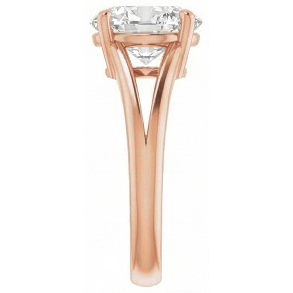 Rose Gold Oval Mined Natural Real Diamond ( Not Lab Grown ) Old Cut Split Shank Ring 4.50 Carats