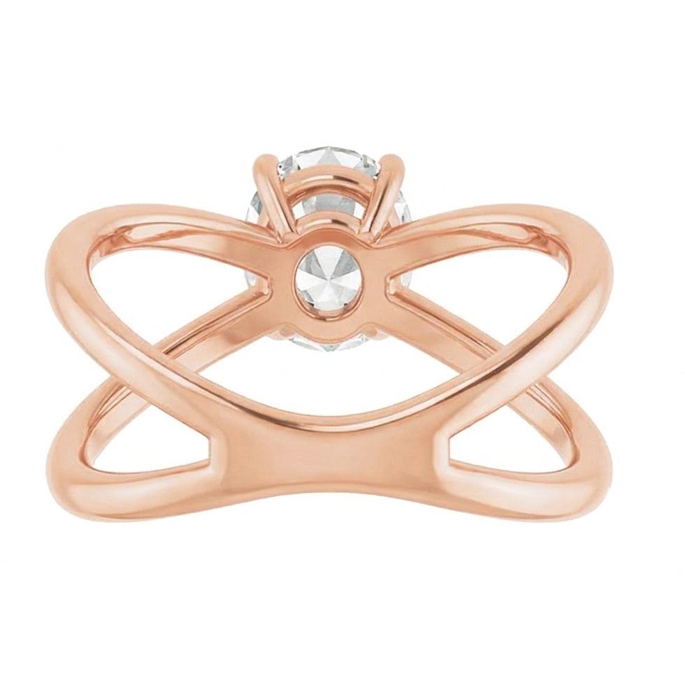 natural oval diamond 3ct ring on white background