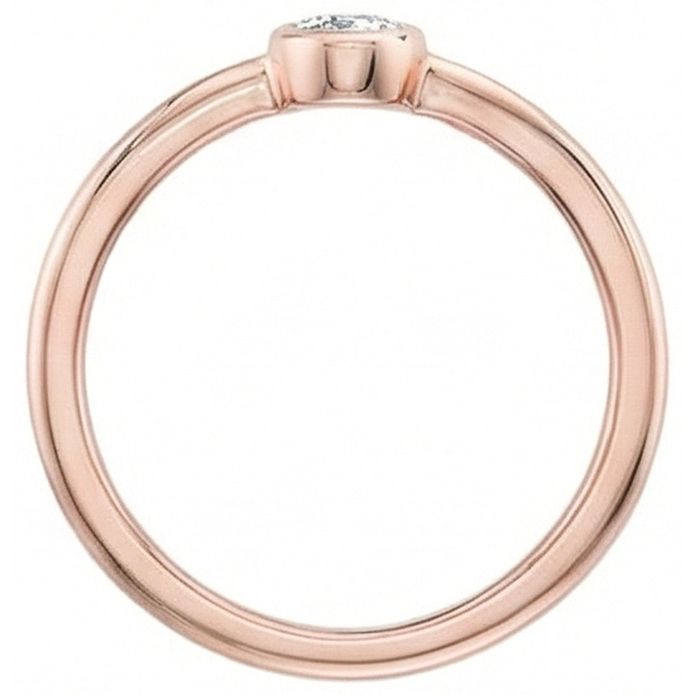 Rose Gold Pear Solitaire Old Miner Natural Earth Mined Diamond Ring Bezel Set 1 Carat